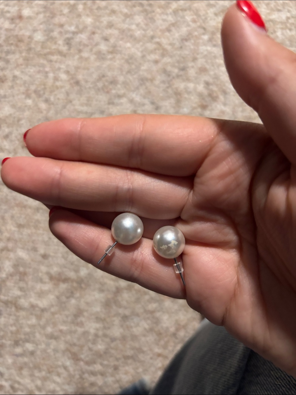 Classic Pearl Stud Earrings - White Pearls